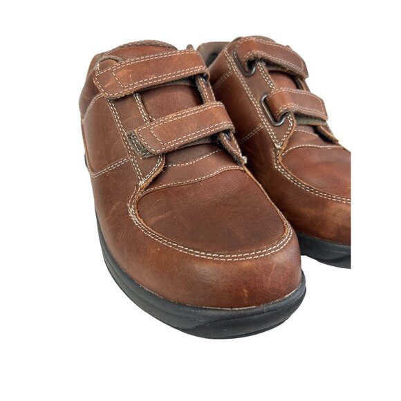 Dunham Velcro Strap Shoes Brown Leather Men's 9.5 Wide 6E 8009SB - Picture 3 of 9